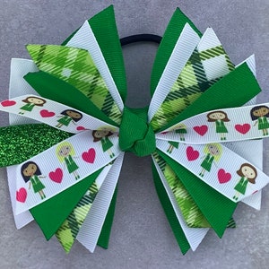 Girl Scout Hair Bow, Junior Scouting Hair Bow, Troop Hair Bow, Scout Hair Tie, Junior Hair Bow, Scout Hair Ribbon, Girl Scout Barrette
