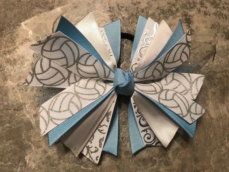 Blue and White Volleyball Hair Accessories - wide 10