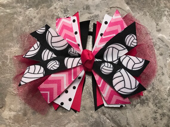 Volleyball Bow Volleyball Ponytail Bow Volleyball Ribbon Etsy