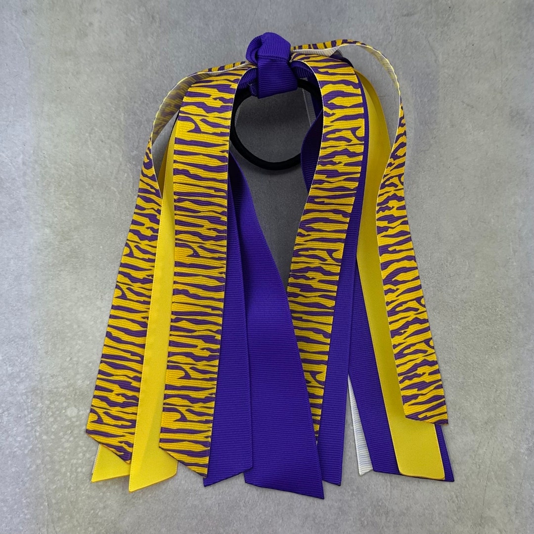 Choose Your Sport & Colors Purple and Yellowgold Hair Streamer