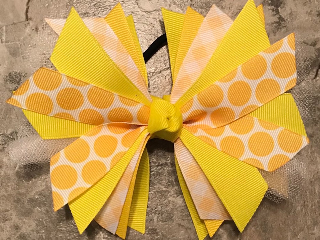 yellow bow hair tie