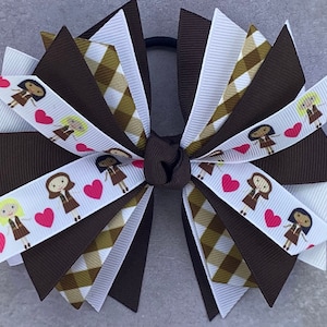 Brownie Hair Bow, Scouting Hair Bow, Troop Hair Bow, Scout Hair Tie, Girl Scout Hair Bow, Scout Hair Ribbon, Brownie Barrette
