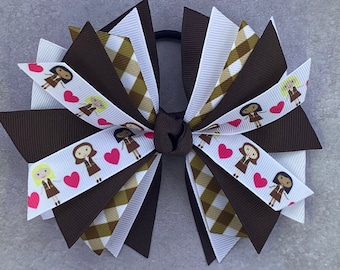 Brownie Hair Bow, Scouting Hair Bow, Troop Hair Bow, Scout Hair Tie, Girl Scout Hair Bow, Scout Hair Ribbon, Brownie Barrette