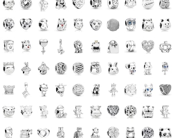 Pandora Charms 925 Sterling Silver Beads for Pandora Bracelet Animal Cat Owl Heart Christmas Friendship Charm Jewelry Gift for Her