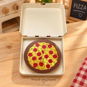 Bewegliches Pizza-Fidget-Toy mit Box, 3D-gedrucktes Spielzeugessen, ganze 6-teilige Pizza oder einzelnes Stück