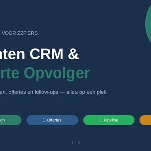 ZZP Klanten CRM Excel | Offerte Opvolger | Pipeline Beheer Freelancer | Digitale Download Nederland