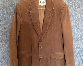 Scully bruine suède leren westernblazer sportjas maat 42, puntstuk