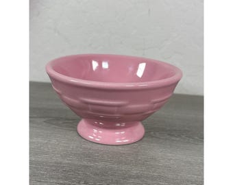Longaberger Pottery Woven Traditions Rosa piedestal dessertskål 13 cm keramik