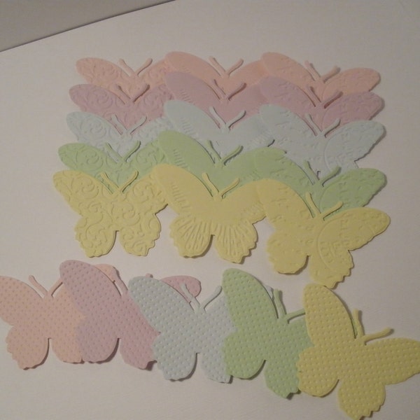 Die Cut Embossed Butterflies, Pastels