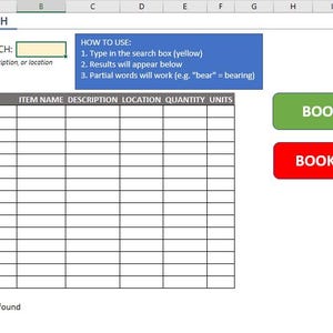 Sistema di gestione dell'inventario/controllo scorte in Excel con funzioni di ricerca, moduli di entrata/uscita e registrazione automatizzata (XLSM)