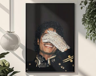 Iconic Michael Jackson Poster | King of Pop Wall Art Print | Retro Vintage Music Aesthetic Decor | Modern Editorial Room Art