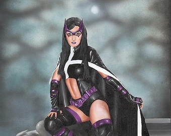 Jägerin - Darkcity Kunstdruck • Superheldin & Comics Wohndeko