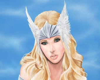 Freyja Poster • Nordische Wikinger Illustration