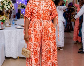 African Print Wide Leg Pant Set | Handmade Two-Piece Co-ord Outfit | Boho set