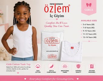 Mädchen-Tanktop aus 100 % Baumwolle | Trägertop mit Spitzenbesatz, weiches Unterhemd (3er-Pack)