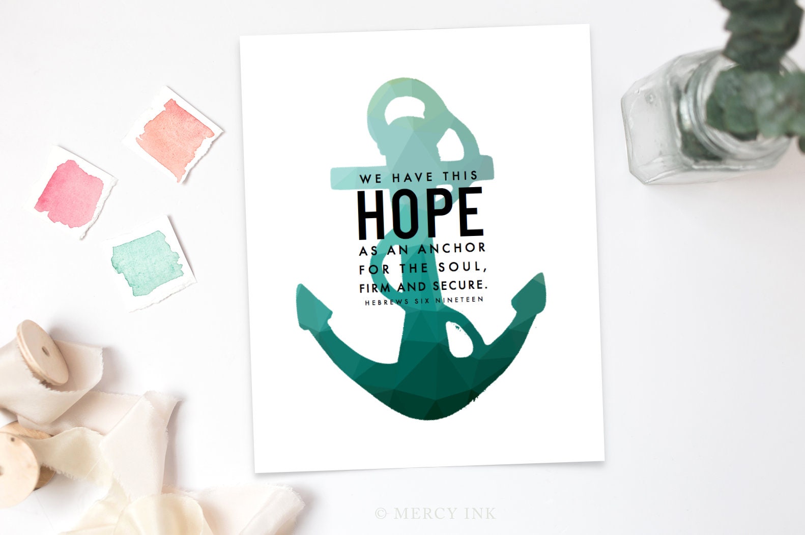 INSTANT DOWNLOAD - Hope is the Anchor for Our Soul // Hebrews Christian ...