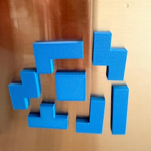 Imanes de nevera con diseño de bloques retro