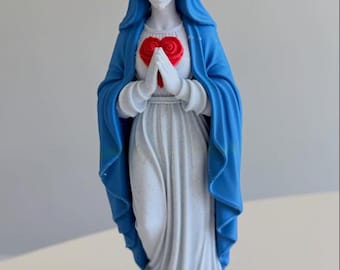 Personalized Immaculate Heart of Mary Statue, Multicolor 3D Printed Catholic Figurine