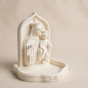 Vår Fru av Karmelberget Rosenkranshållare, 3D-tryckt katolsk staty, hemaltare bild 1