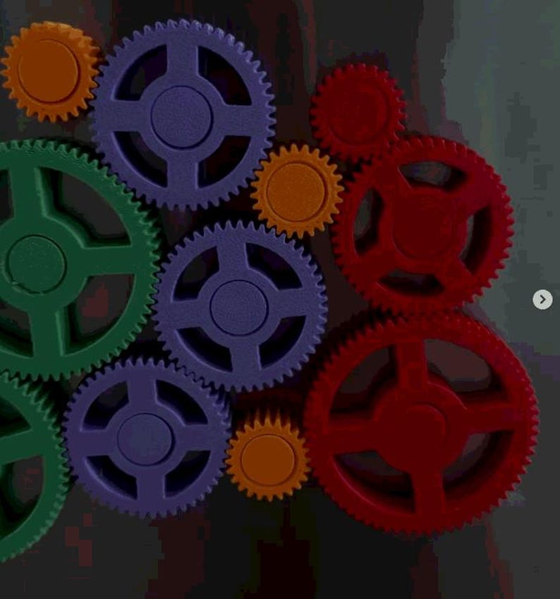 Spinning Zahnrades Kühlschrankmagnet, 3D Gedruckt Kinetic Zahnrad Fidget, Bunter Kühlschrankmagnet Bild 2
