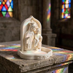 Vår Fru av Karmelberget Rosenkranshållare, 3D-tryckt katolsk staty, hemaltare bild 9