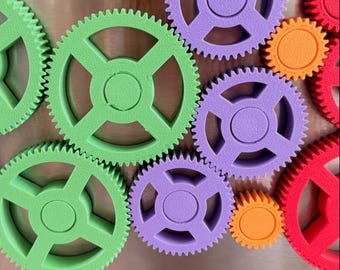 Koelkastmagneet met draaiende tandwielen, 3D-geprinte kinetic Gear Fidget, kleurrijke koelkastmagneet