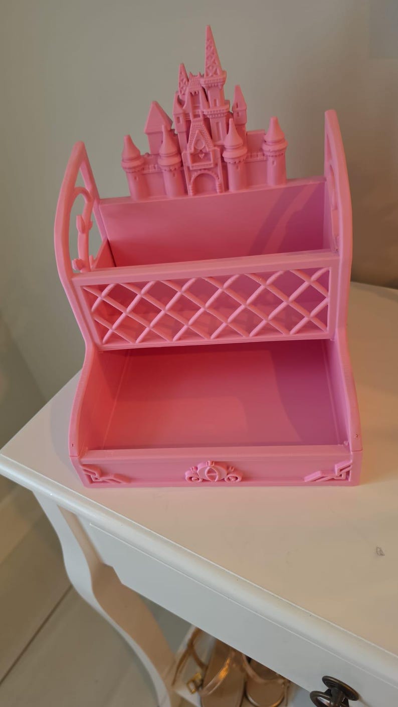 Organizador de mesa de 2 níveis em formato de castelo de princesa W20 x L20 x H25