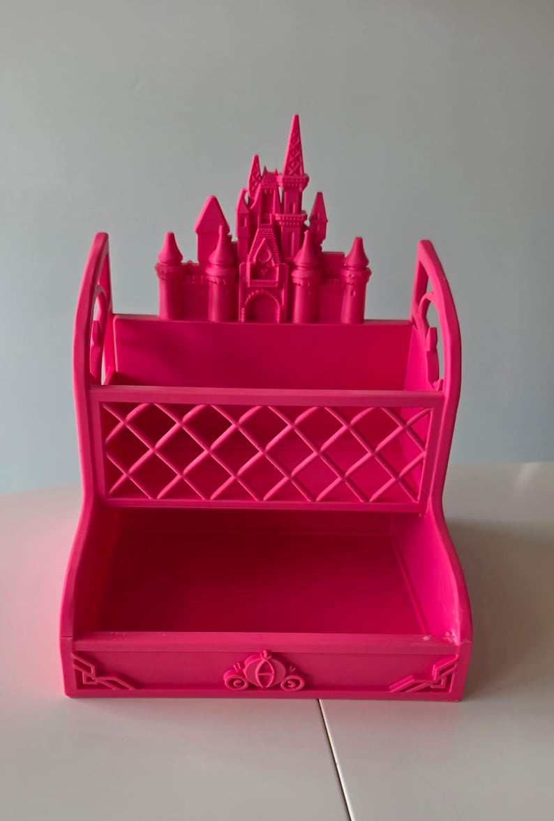 Organizador de mesa de 2 níveis em formato de castelo de princesa imagem 1