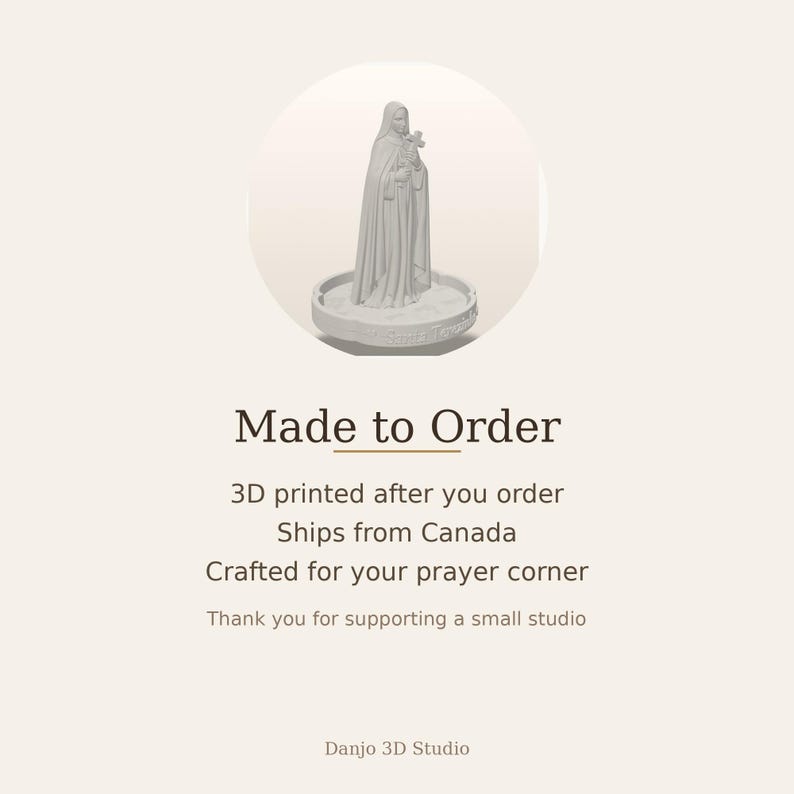 May include: A light gray 3D printed figurine of a robed figure holding a cross, standing on a circular base with the text Saint Fernando inscribed on the front. The figure wears a long cloak and has a hood covering the head, with a cross held in hands.