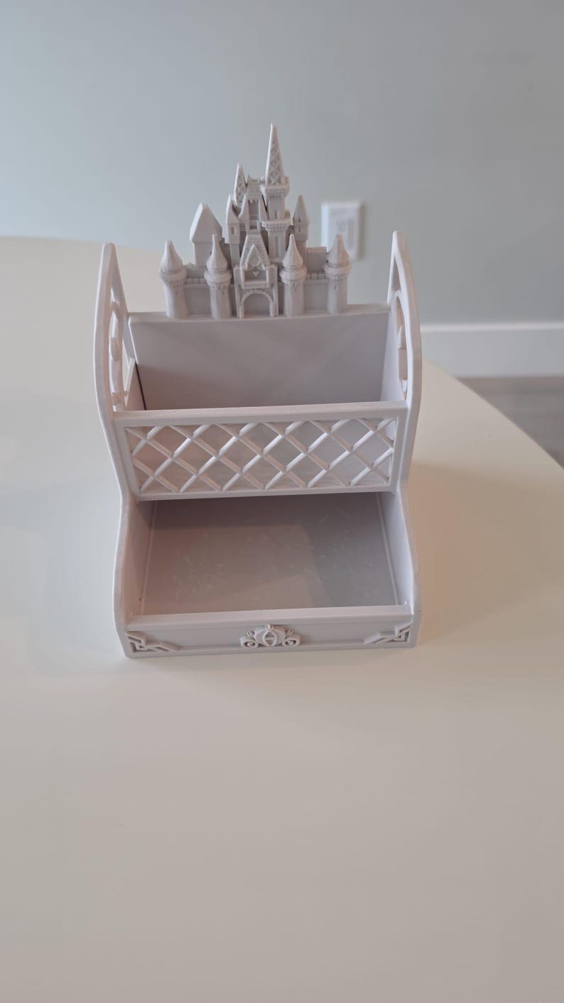 Organizador de mesa de 2 níveis em formato de castelo de princesa W15 x L15 x H20