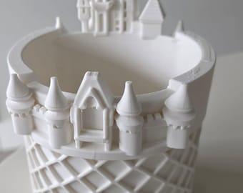 Personalized Princess Castle Pencil Holder | Custom Name Desk Organizer, 3D Printed Kids Decor