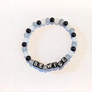 DBT Wise Mind Bracelet Glass Beads Letter Beads Clear Stretchy String