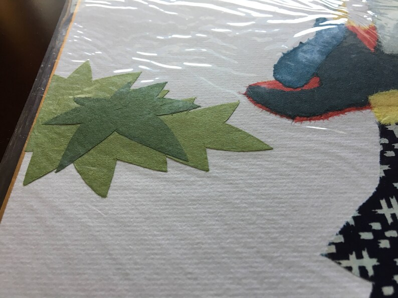 Chigirie Japanese Torn Paper Art of Female Farmer. Etsy Italia