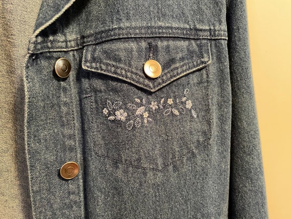 Vintage Denim Jacket with Embroidery - image 2