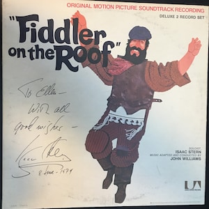 Fiddler on the Roof, movie musical double album with Isaac Stern&#39;s autograph.