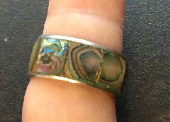 Ring, abalone shell set in silver. - image 4