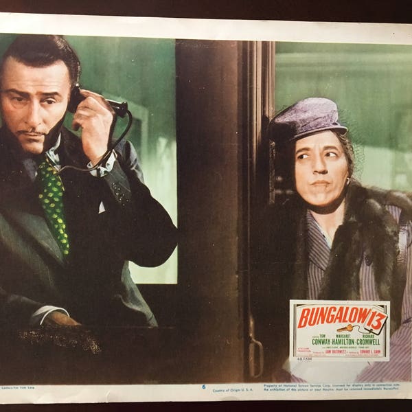 Movie Lobby Card from "Bungalow 13" with Margaret Hamilton and Tom Conway.