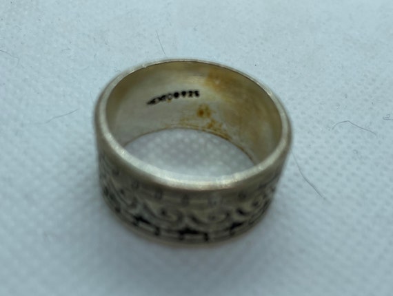 Thick silver ring, wave design. - image 2