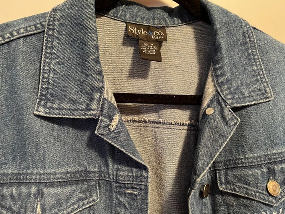 Vintage Denim Jacket with Embroidery - image 4