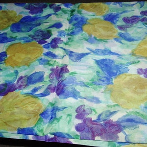 Blue floral fabric from Japan. image 2