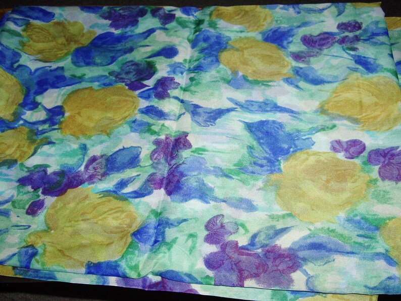 Blue floral fabric from Japan. image 2