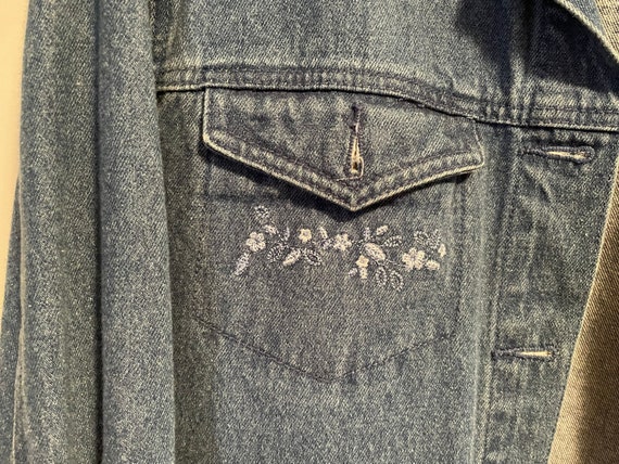 Vintage Denim Jacket with Embroidery - image 3