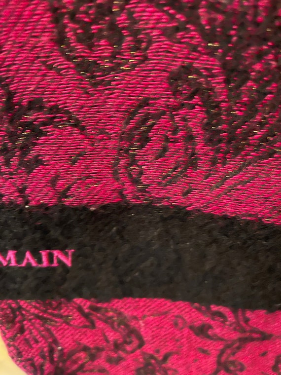 Wool Scarf/Shawl, Red and black by Pierre Balmain. - image 4