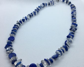 Lapis and crystal choker.