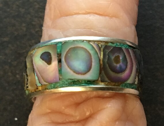 Ring, abalone shell set in silver. - image 6