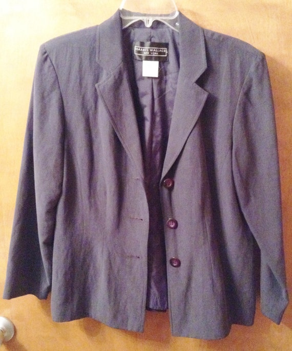 Navy silk and  linen lined jacket.