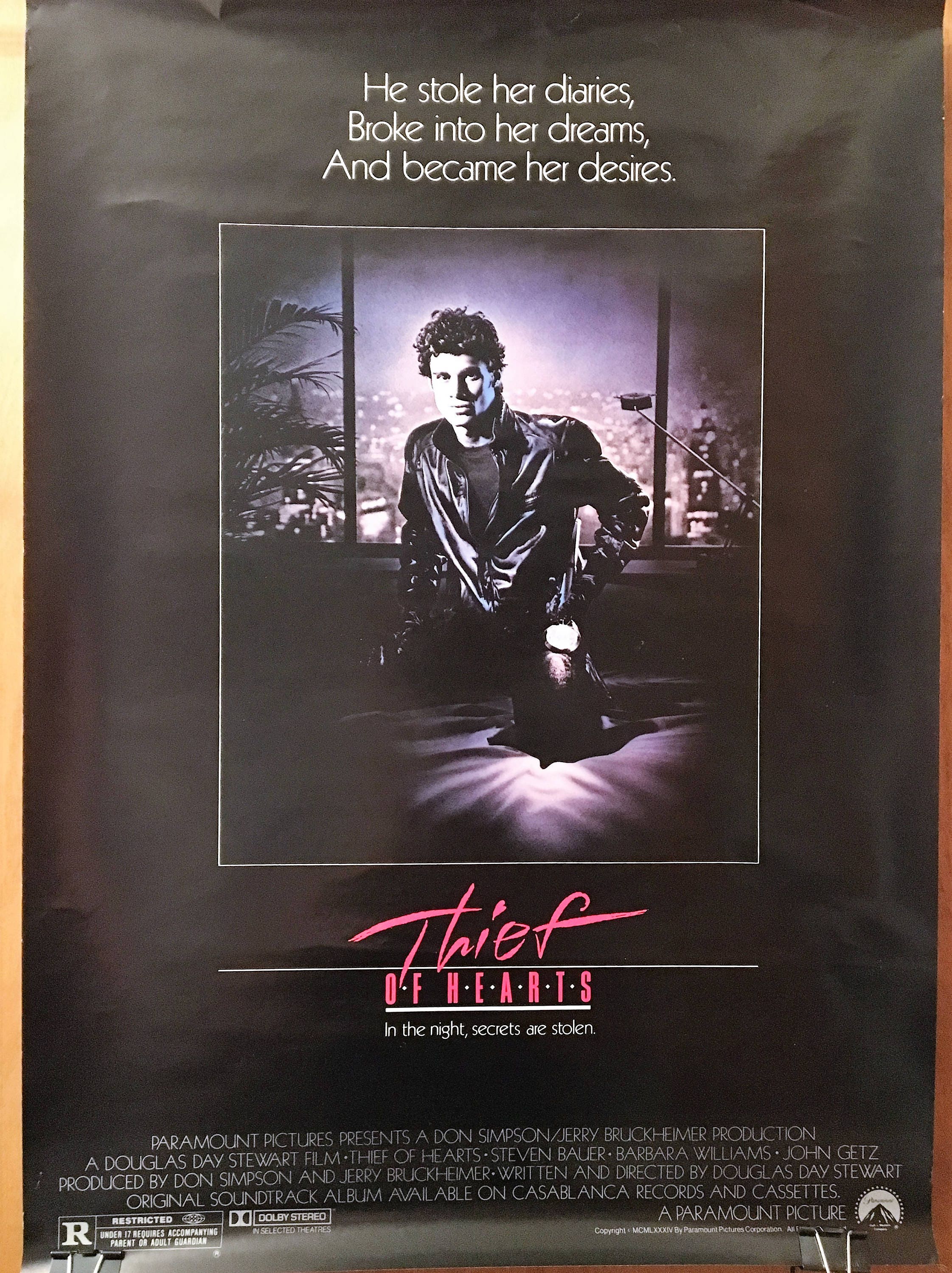 Mini Movie Poster, Thief of Hearts With Steven Bauer. - Etsy