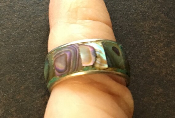 Ring, abalone shell set in silver. - image 5