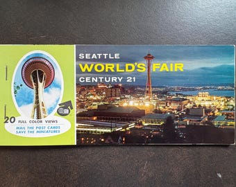 Postcards from the 1962 Seattle World's Fair in color.