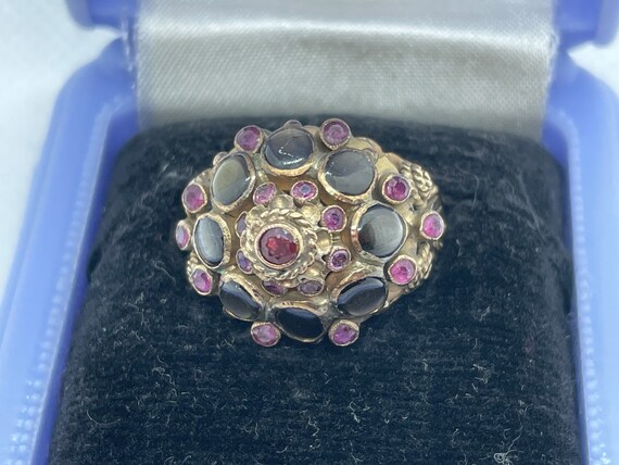 Thai Princess Harem Ring with Rubies and Black St… - image 2